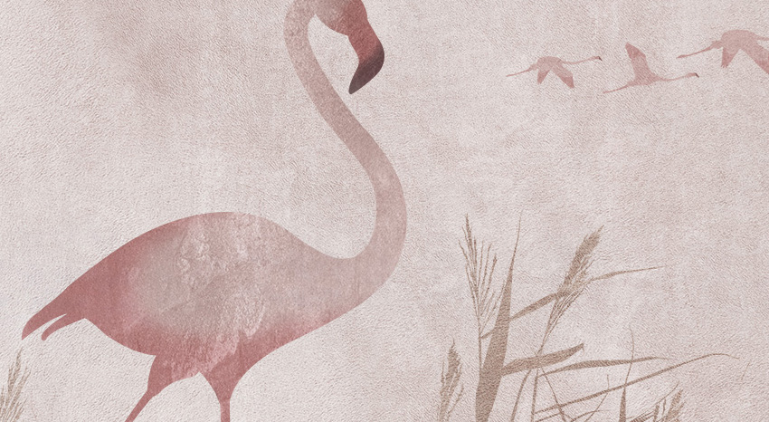 dettaglio carta da parati flamingo
