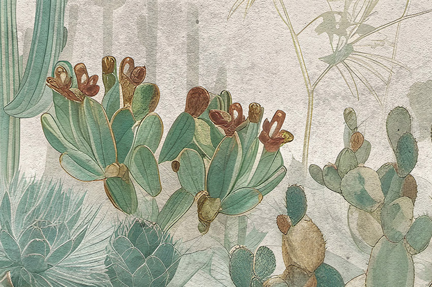 dettaglio carta da parati oasi mediterranea