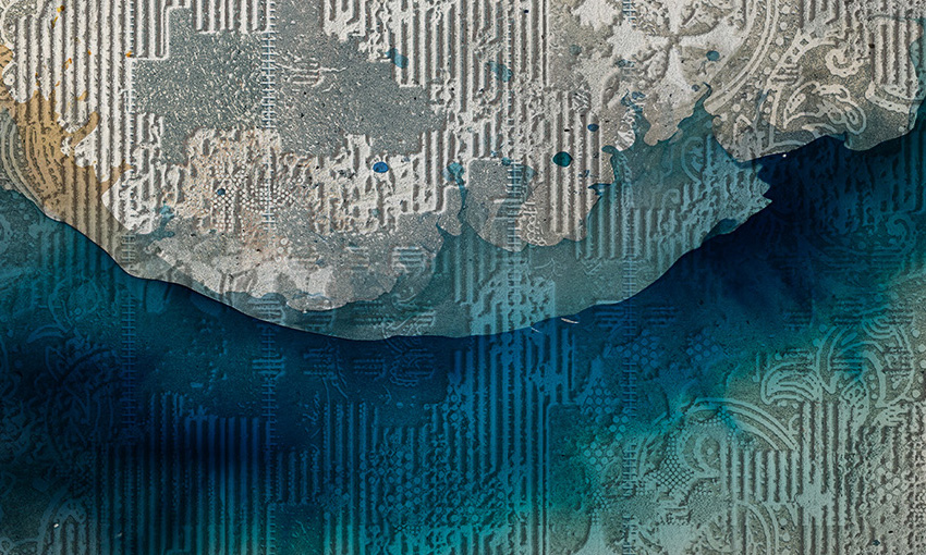 dettaglio carta da parati onde tessili