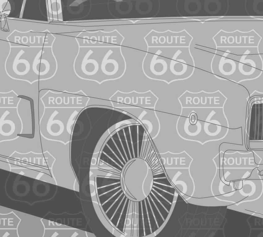 Decoro Anni 70 - Muscle Car dettaglio Dettaglio della carta da parati