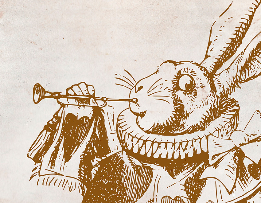 dettaglio carta da parati bianconiglio