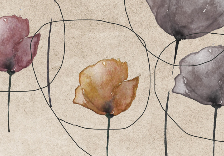 dettaglio carta da parati fiori style