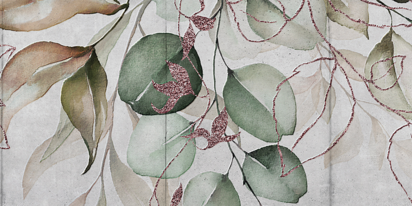 dettaglio carta da parati foglie su parete