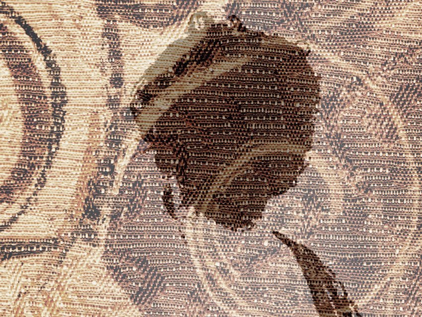 dettaglio carta da parati donna su tessuto