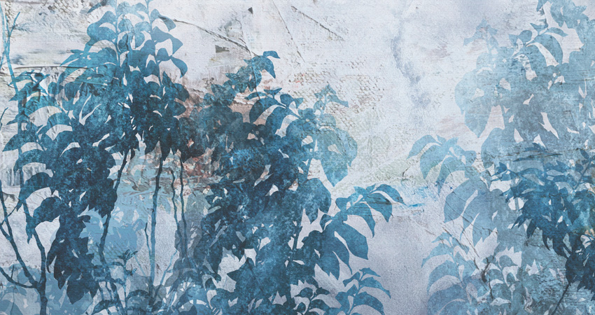 dettaglio carta da parati foglie artistiche