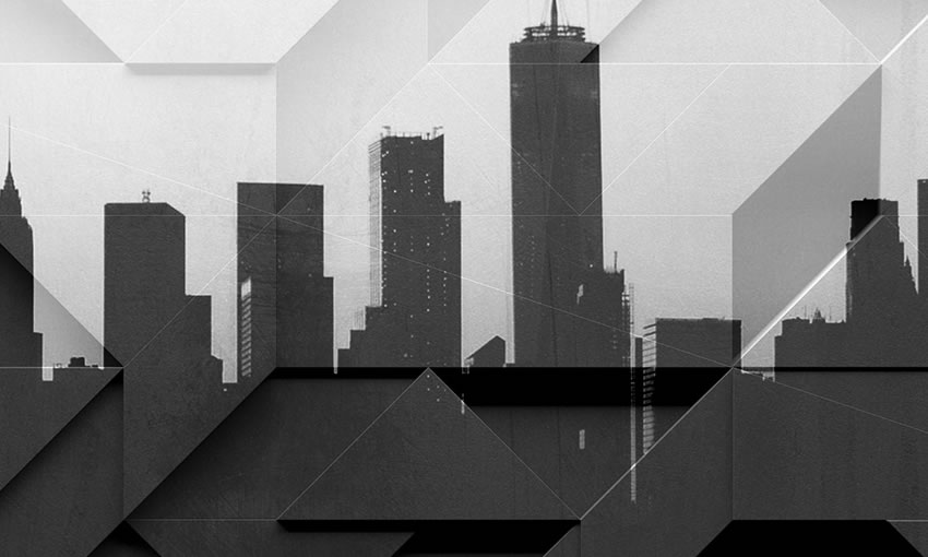 dettaglio carta da parati skyline moderno