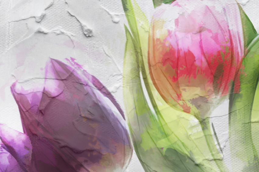 dettaglio carta da parati tulipani stucco