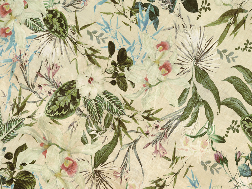 dettaglio carta da parati fiori tropicali
