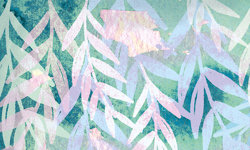 dettaglio carta da parati foglie macchiate