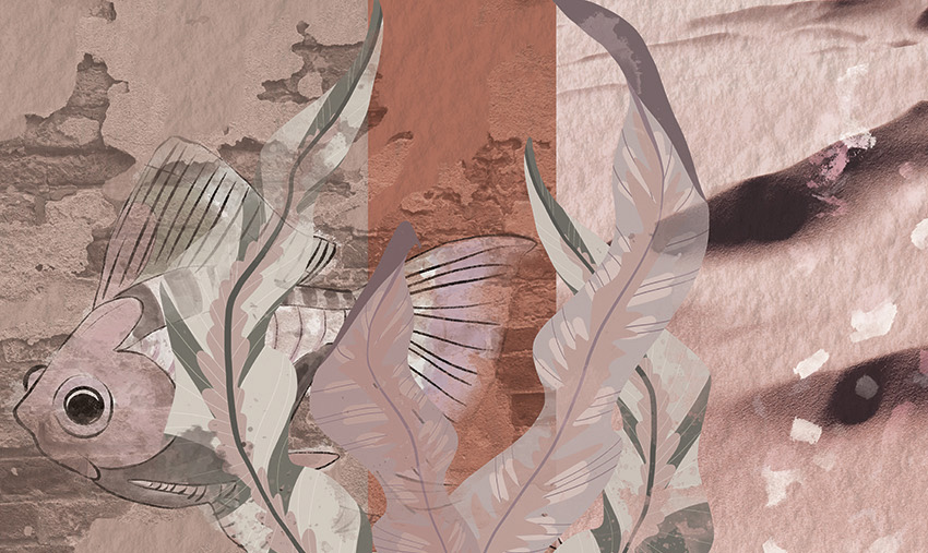 dettaglio carta da parati trame marine