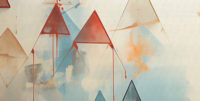 dettaglio carta da parati triangoli vernice