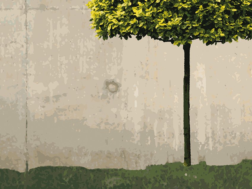 Decoro Nature - Albero su prato dettaglio Dettaglio della carta da parati