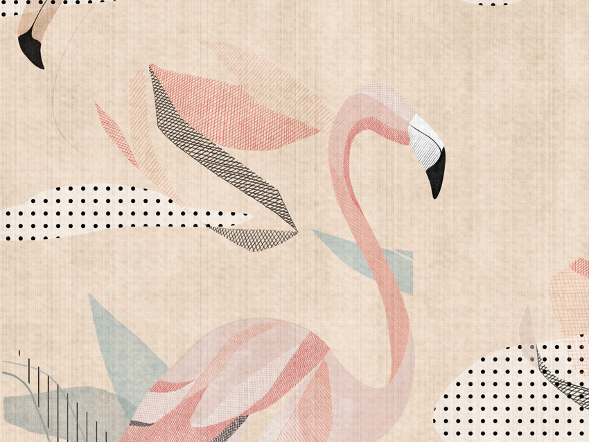 Decoro Nature - Flamingo dettaglio dettaglio carta da parati flamingo