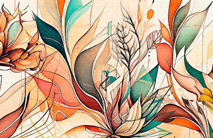 dettaglio carta da parati foliage moderno