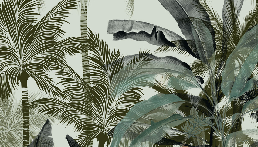 dettaglio carta da parati giungla