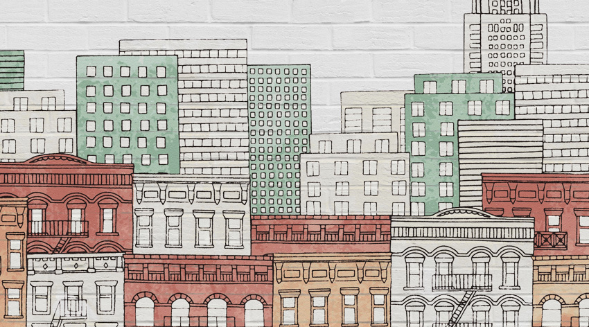 dettaglio carta da parati muro new york