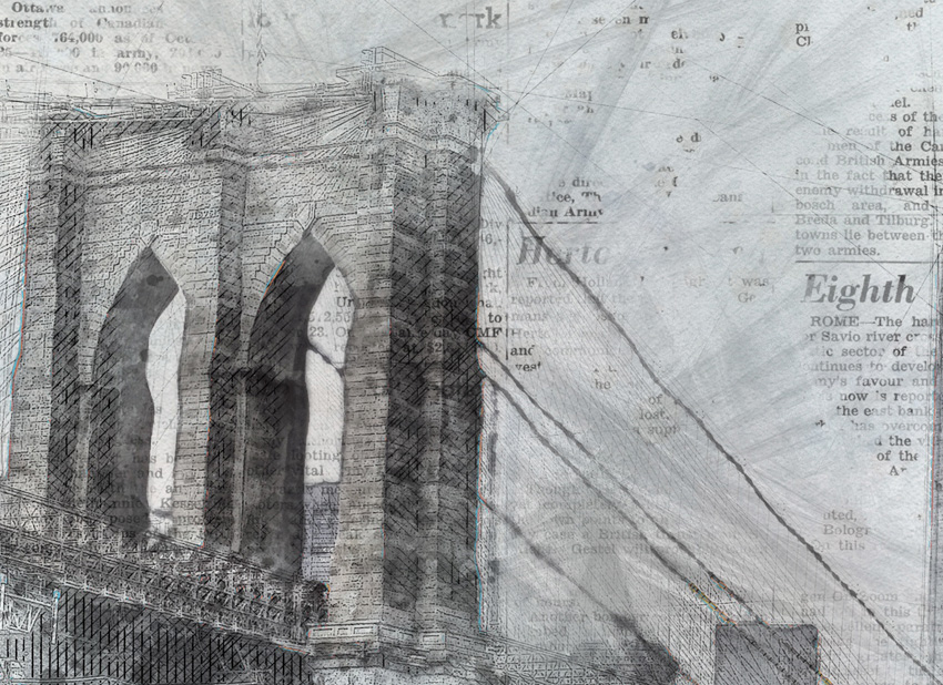 dettaglio carta da parati ponte nella nebbia