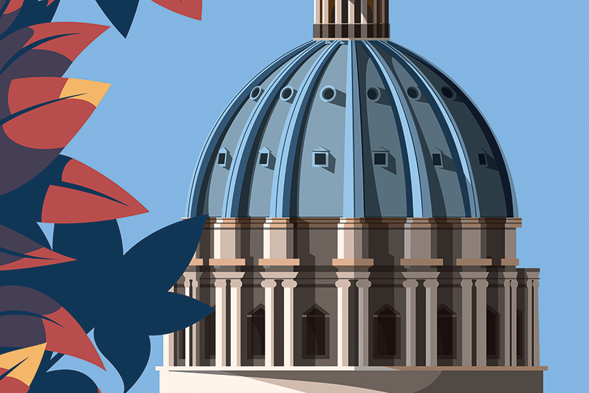 dettaglio carta da parati san pietro silhouette