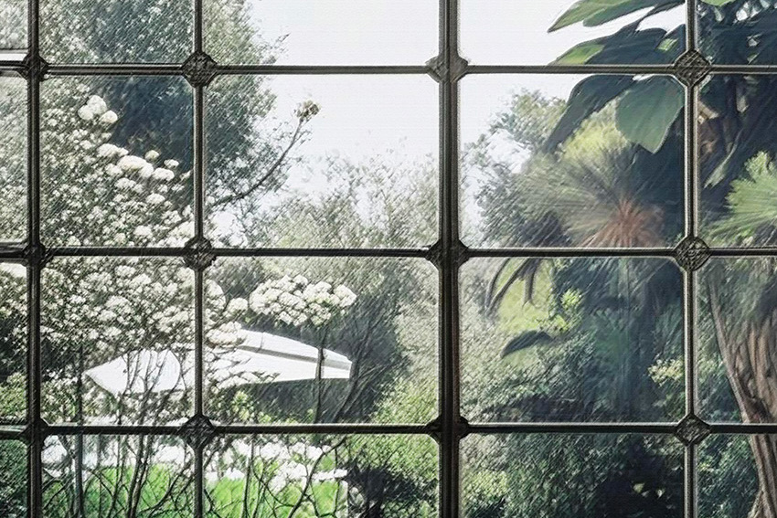 dettaglio carta da parati green loft