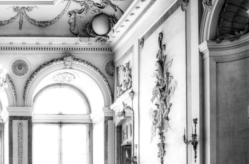 dettaglio carta da parati sala castello