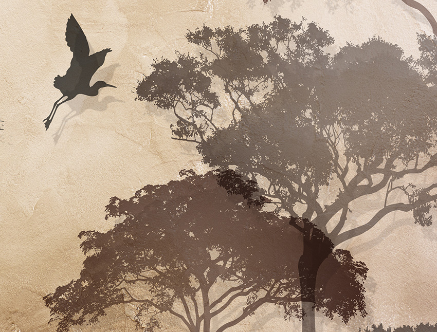 dettaglio carta da parati pineta