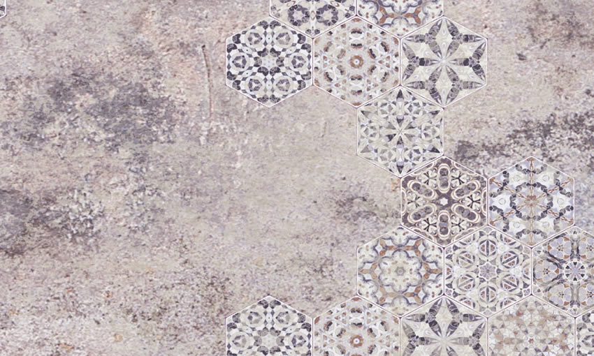 dettaglio carta da parati maioliche