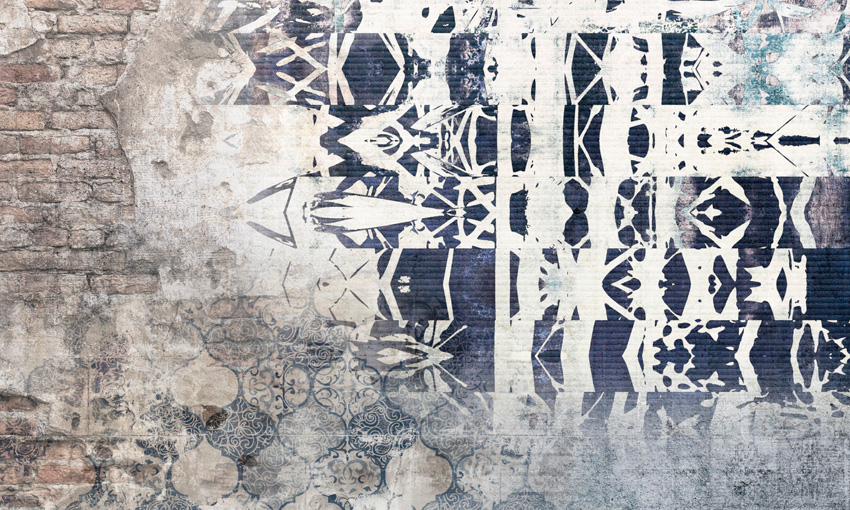 dettaglio carta da parati muro collage