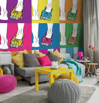 scarpe rappresentate in stile pop art