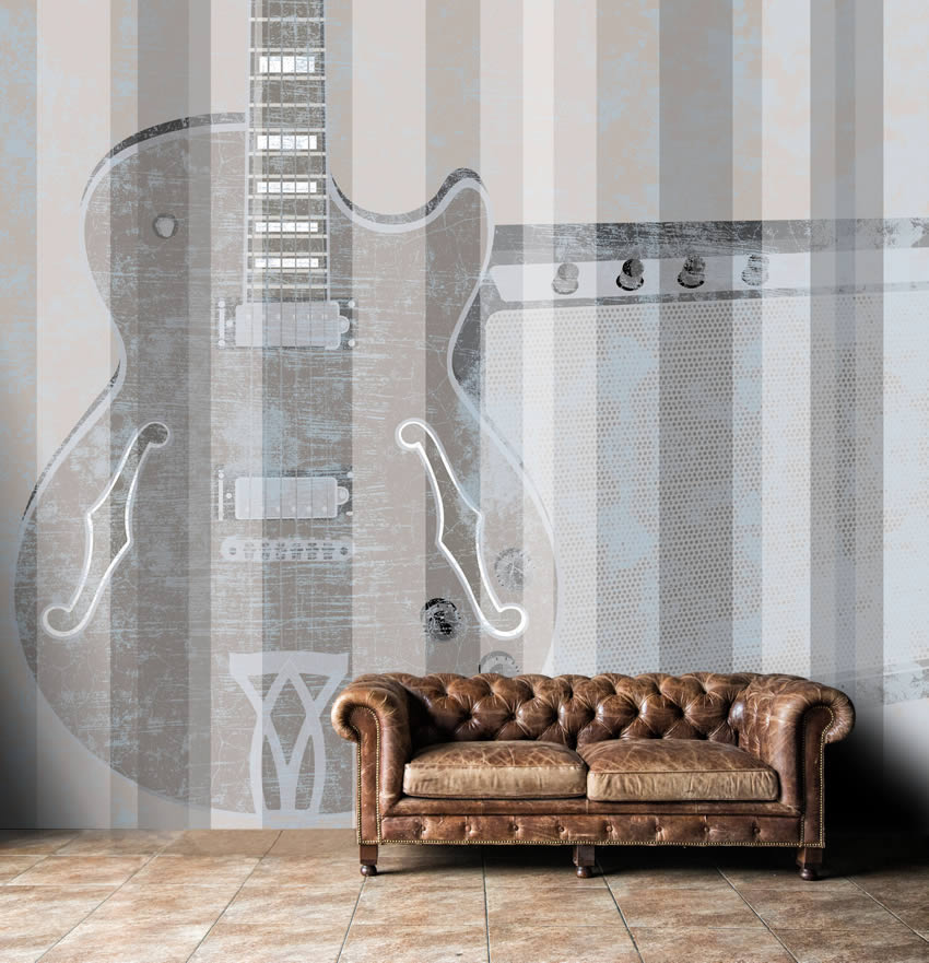 Carta da parati A righe - Parallele del Rock ambiente motivo a righe per questa grafica parallele del rock