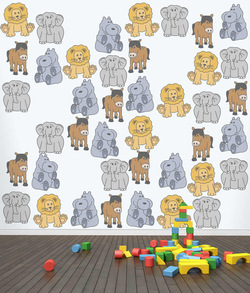 Carta da parati incollata nella cameretta di un bambino