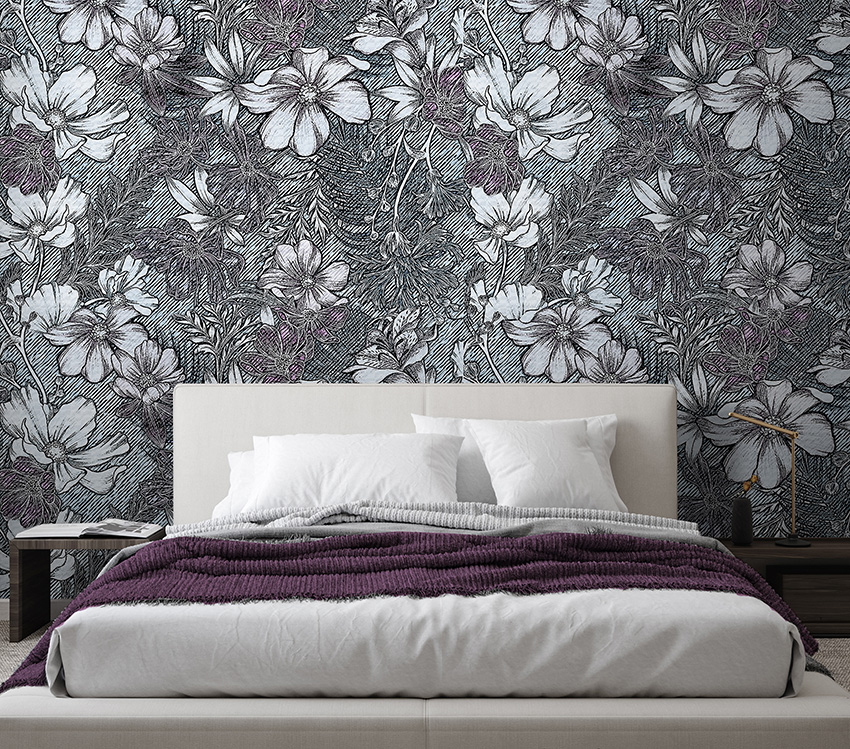 parati fiori cesellati