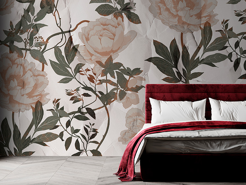 parati tramonto floreale