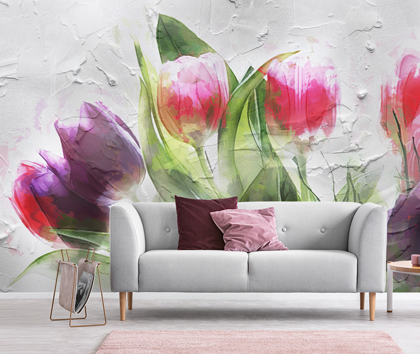 parati tulipani stucco