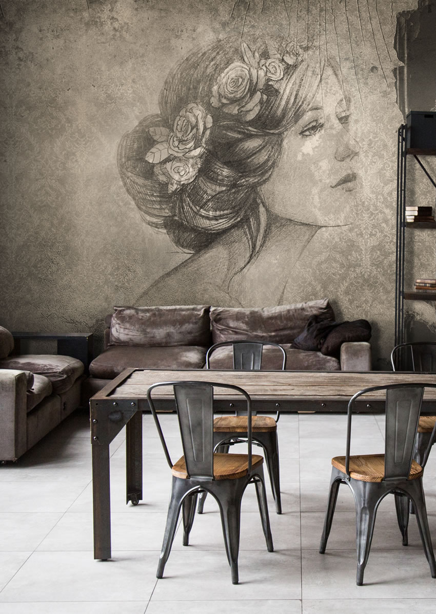 parati volto disegnato