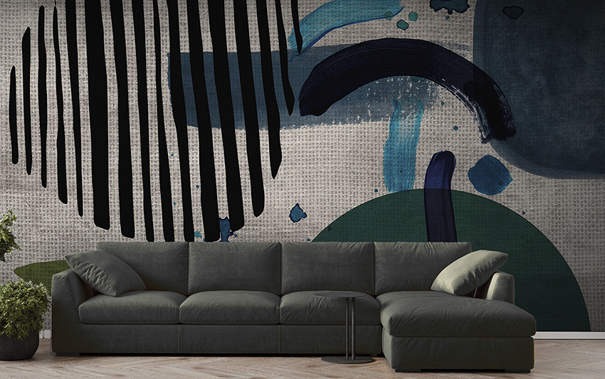 parati geometria su tessuto