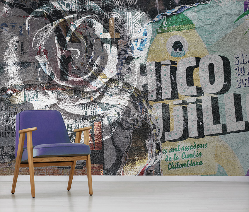 parati graffito rosa