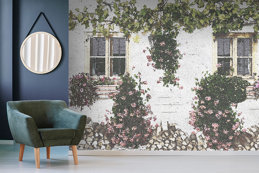 parati parete acquerello