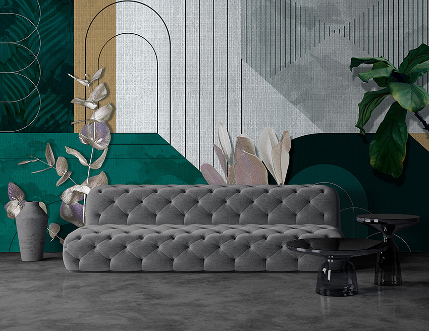 parati tessile geometrico