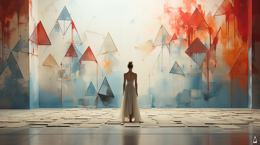 parati triangoli vernice