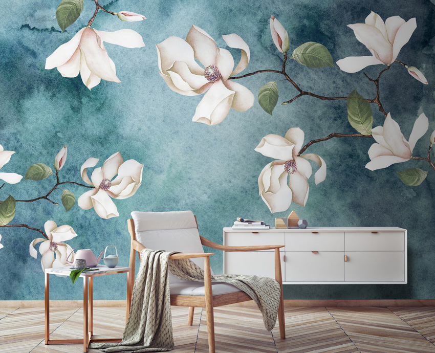 parati fiori petrolio