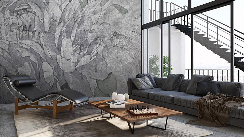 parati fiori su parete