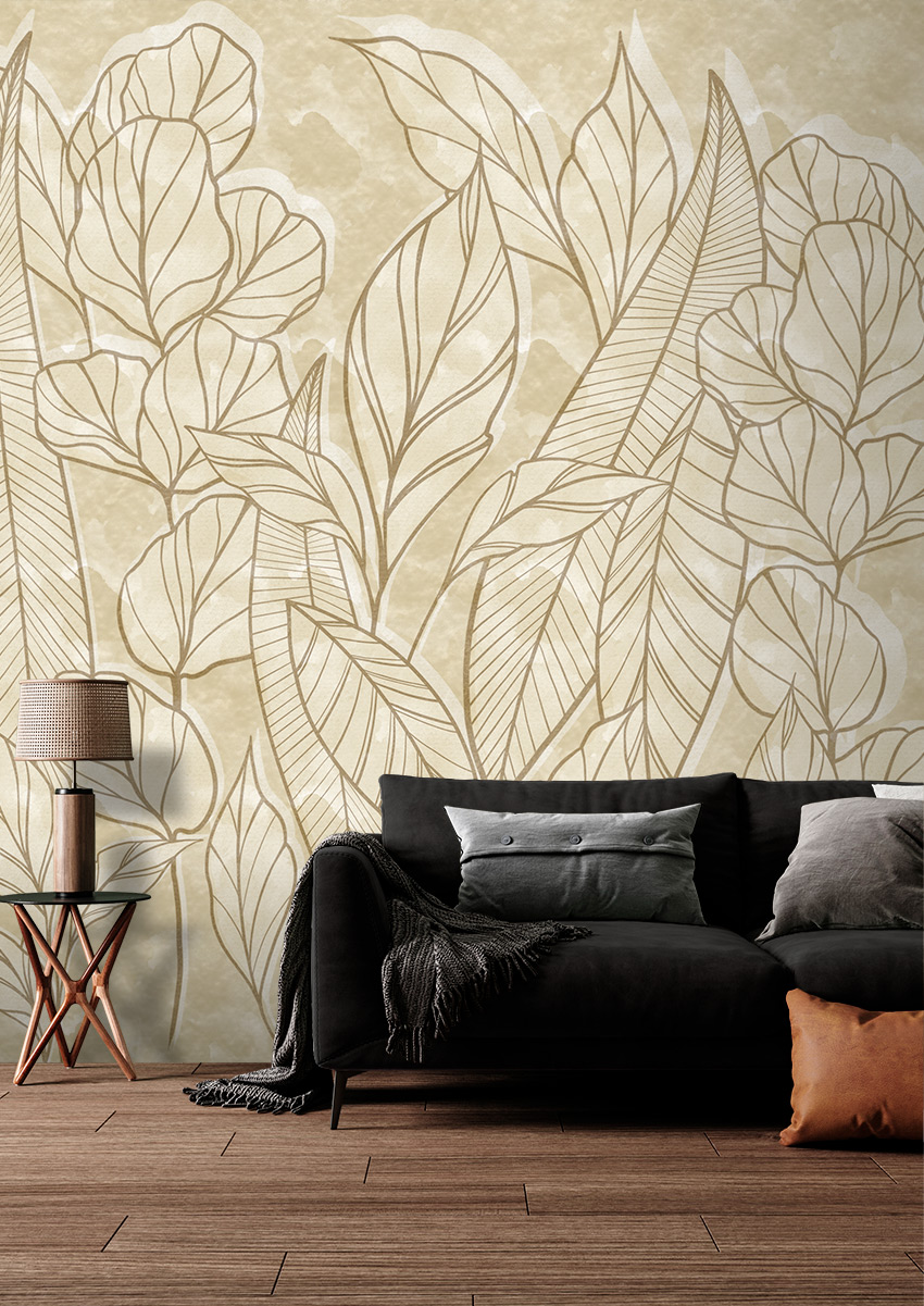 parati foglie design