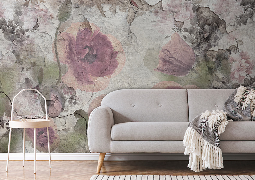 parati muro floreale