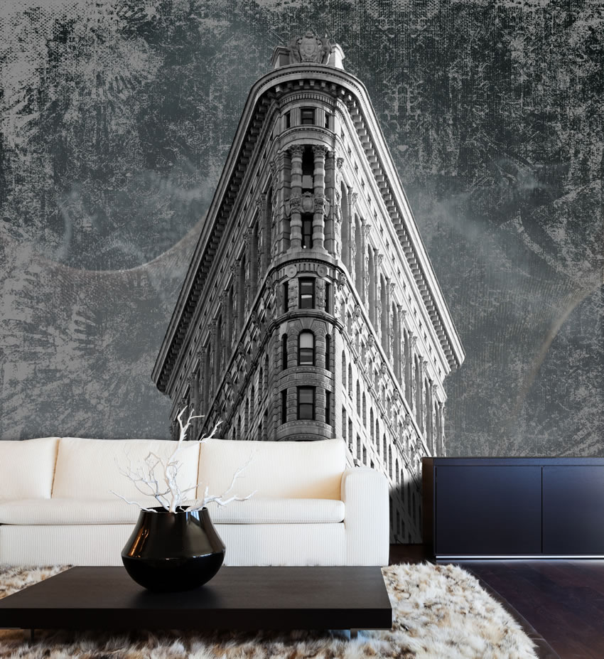 Carta da parati Moderna - Flatiron Building ambiente Tessuto non tessuto incollato su muro che raffigura Il Fuller Building