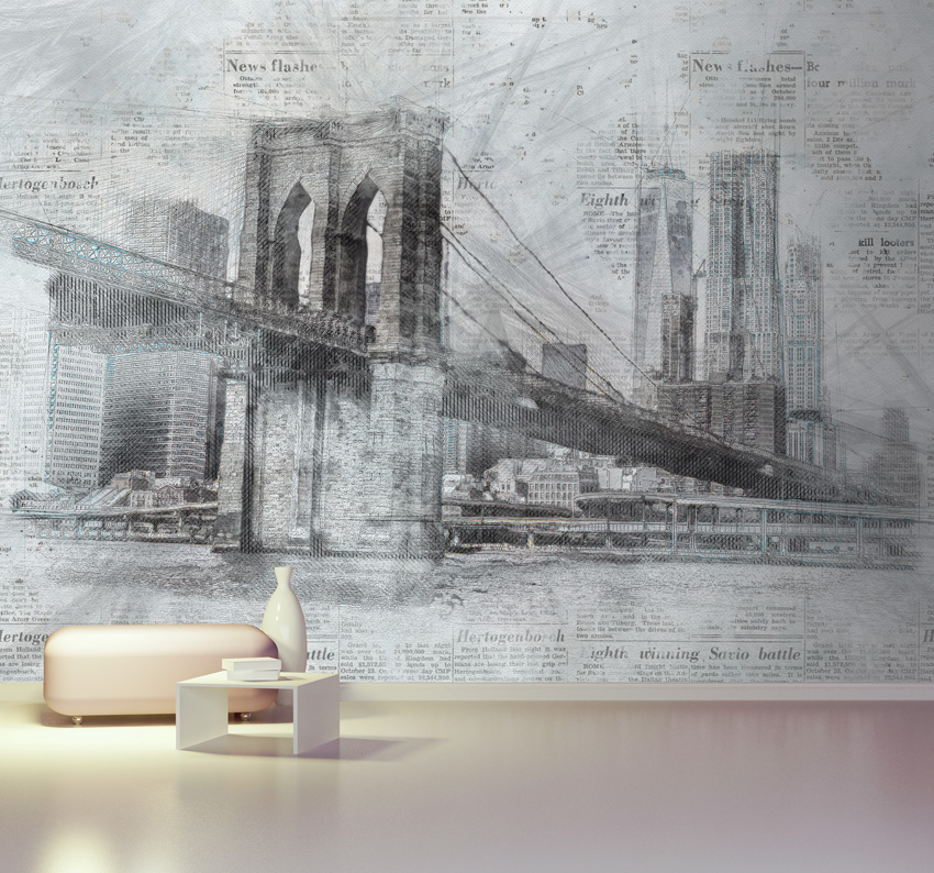 parati ponte nella nebbia