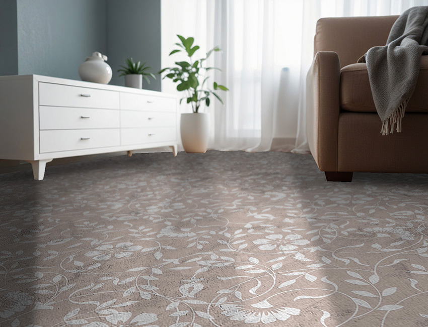 parati pavimento fioritura vintage