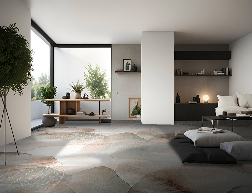 parati pavimento inchiostro sfumato