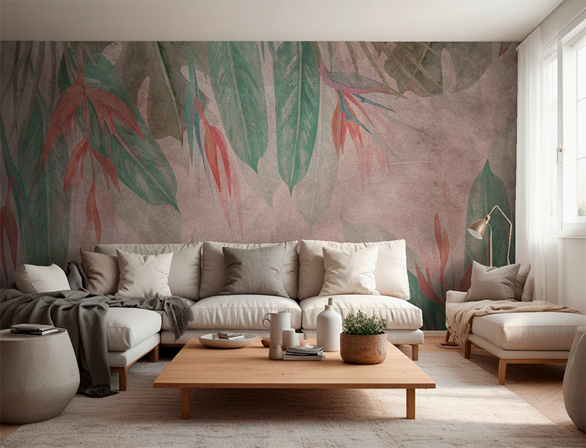 parati decoro floreale