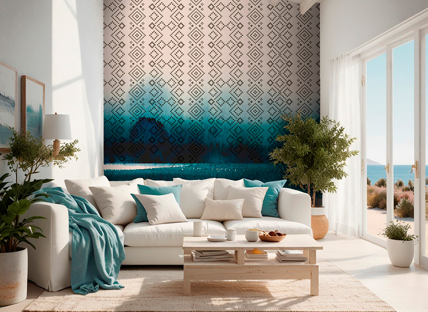 parati tessitura marina