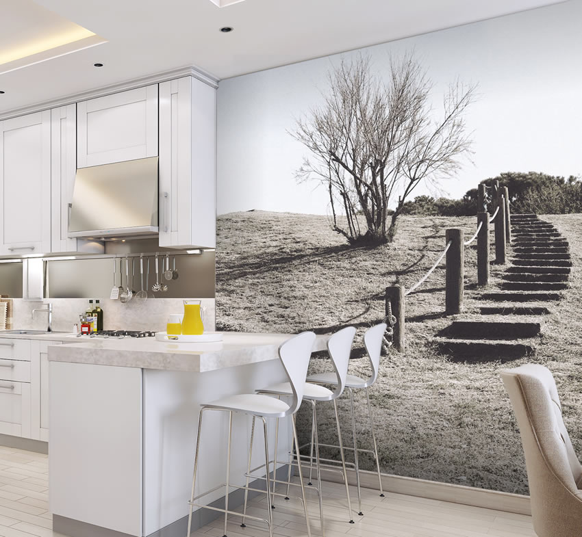 parati scale su prato